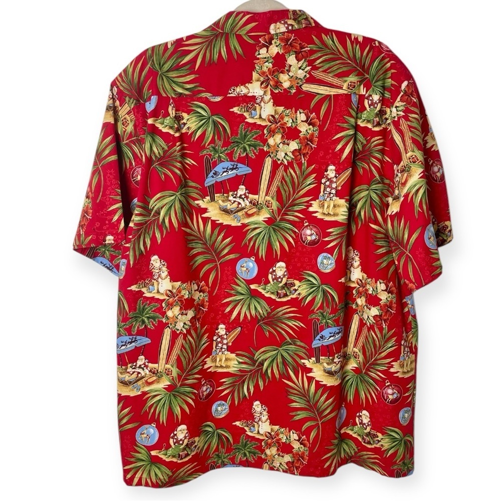 RJC men’s Christmas Hawaiian Santa Aloha made in USA button down short sleeve XL - Picture 4 of 8